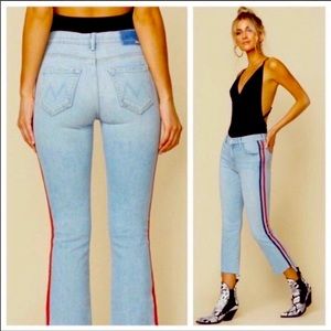 Mother jeans with stripe sexy light denim